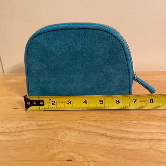 La Mer Teal Faux Suede Cosmetic Bag - Picture 11 of 11